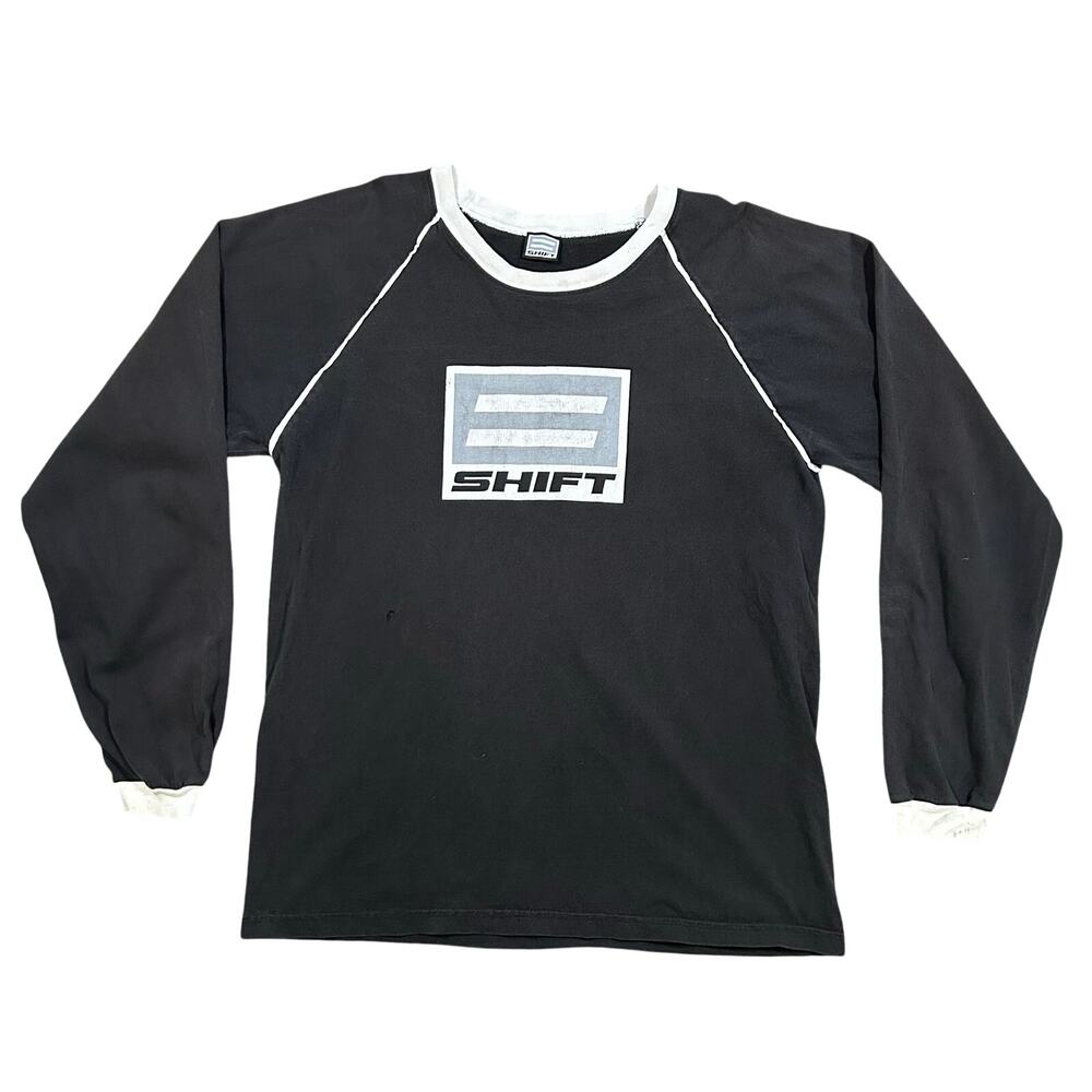 Vintage Y2K Shift Motocross Long Sleeve T-Shirt Men’s Large Cotton Black Racing